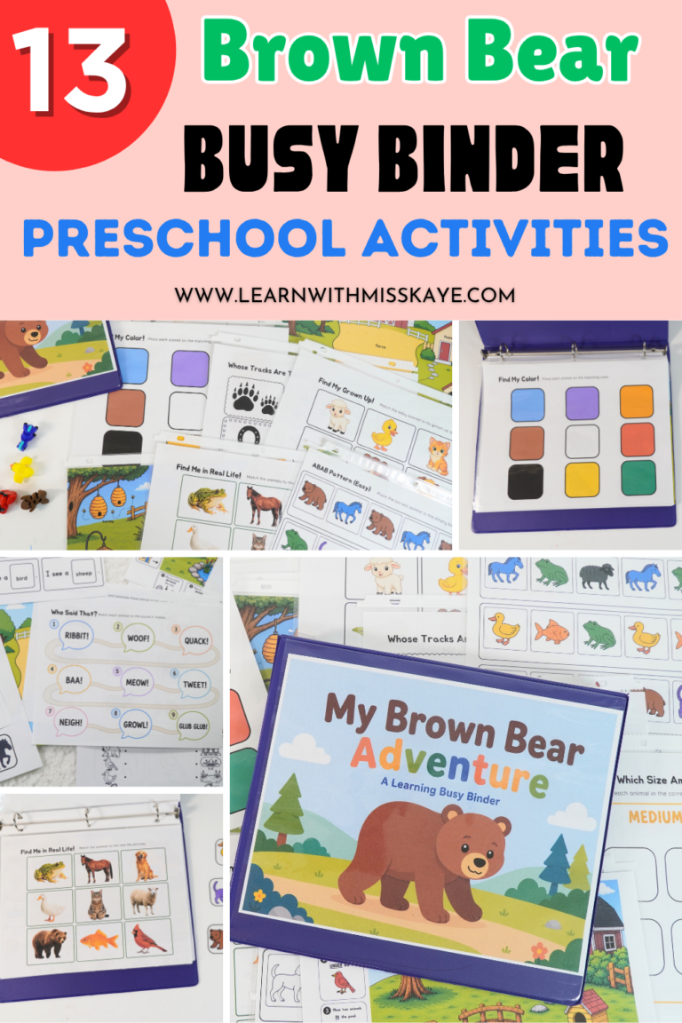 Brown Bear Brown Bear What Do You See? Busy Binder Activities for Preschoolers