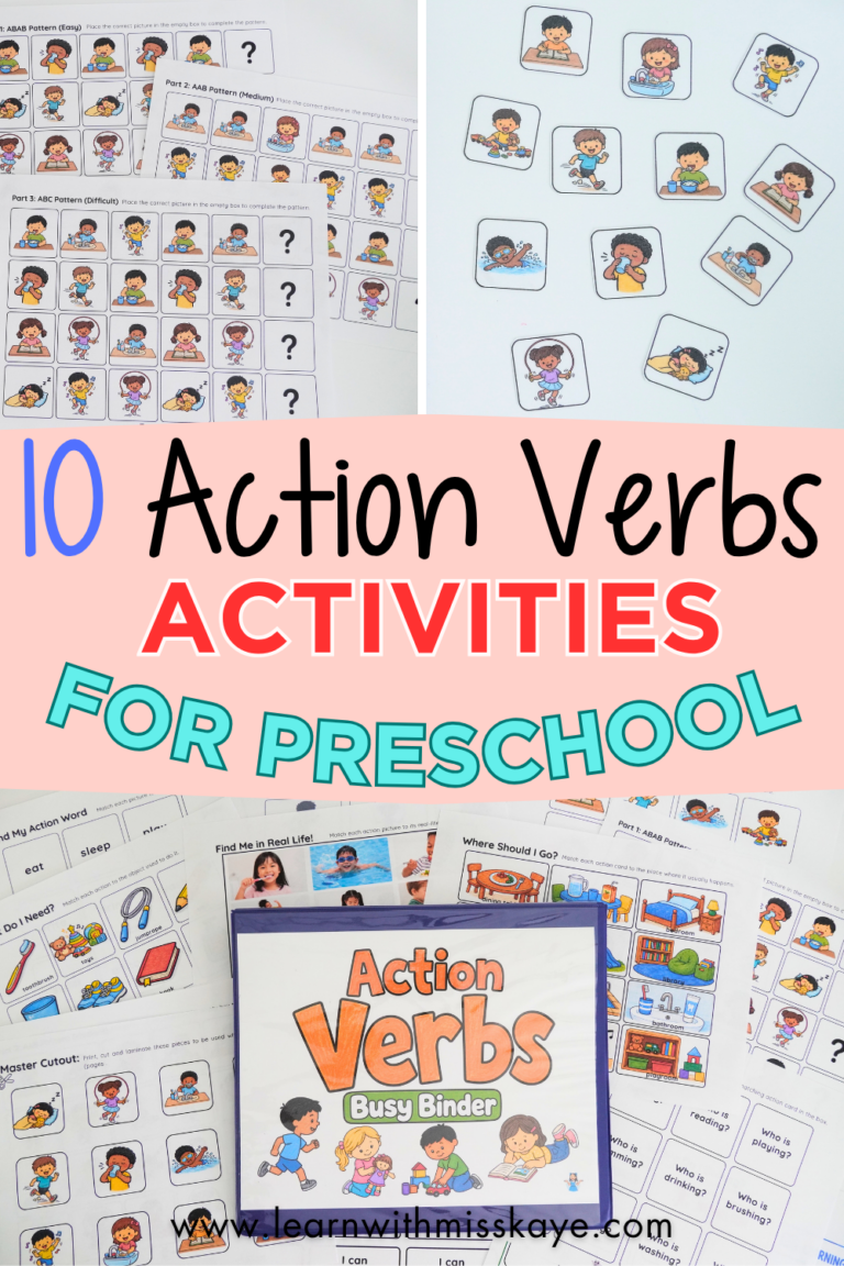 10 Fun Action Verbs Activities for Preschool and Kindergarten