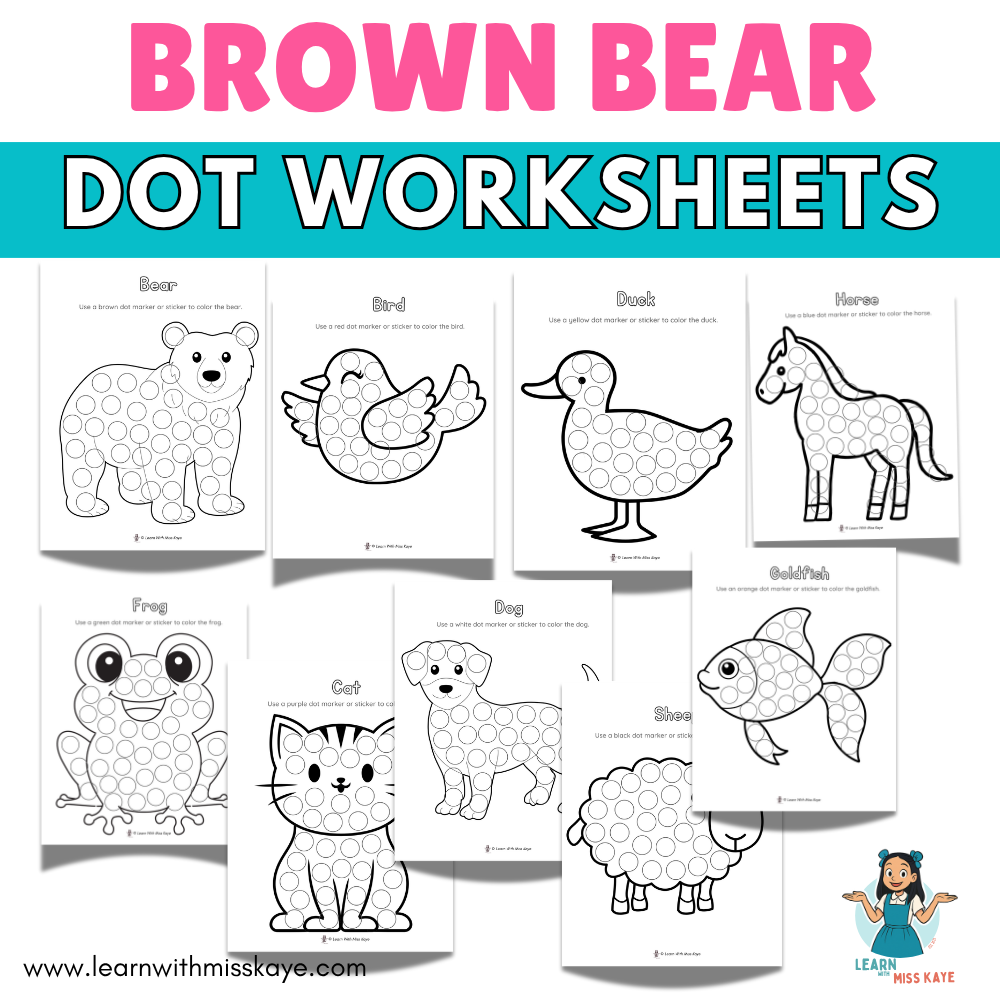 Brown Bear Dot Sticker and Bingo Dauber Printables