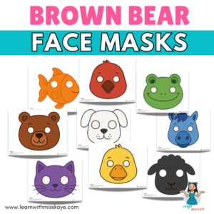 Brown Bear Brown Bear Activities Animal Face Masks for Preschool, PreK and Kindergarten