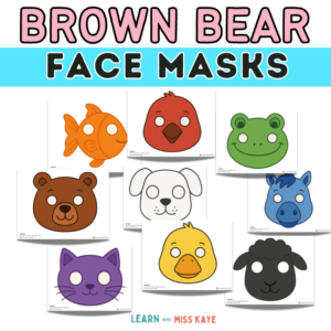 Brown Bear Brown Bear Activities Animal Face Masks for Preschool, PreK and Kindergarten