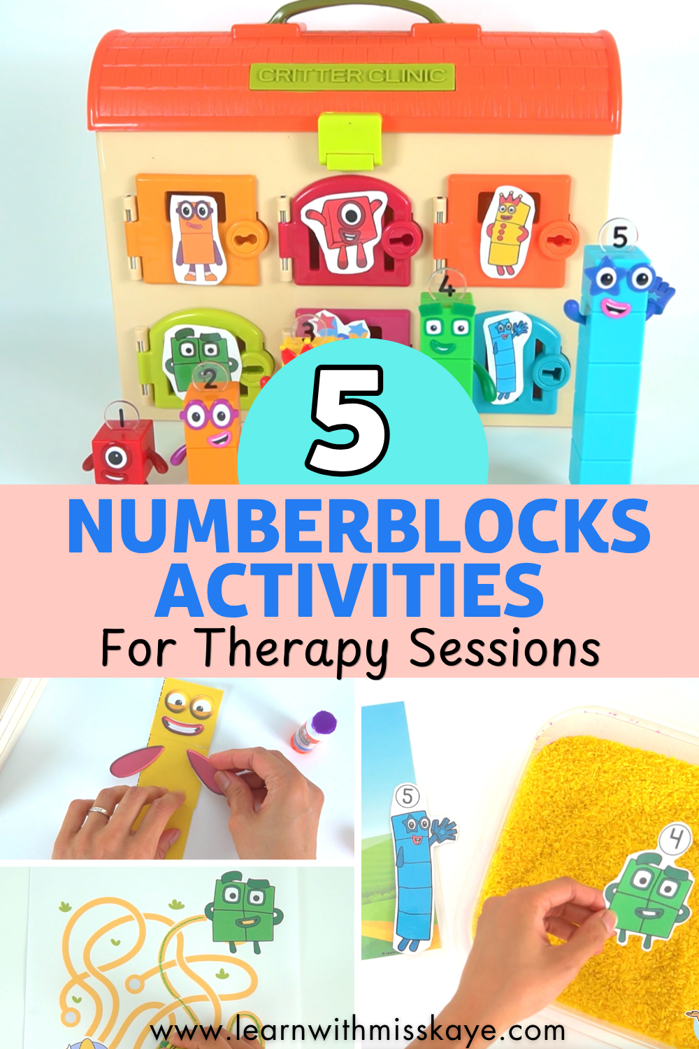 Numberblocks Activities for Preschool: Critter Clinic Speech and Occupational Therapy Activity